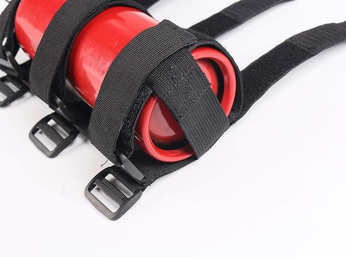 Universal Fire Extinguisher Straps Adjustable Roll Bar Mount 3 lb Fire Extinguisher Holder for Boat Wrangler Car Truck UTV Vehicles Roll Cage Interior Accessories Home Office,Black Strap Only