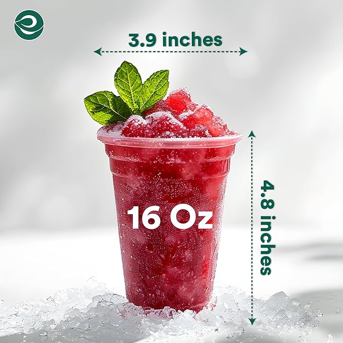 ECO SOUL 100% Compostable, Disposable Party Cups | Eco-friendly Party Cups (50, 16 Fl oz)