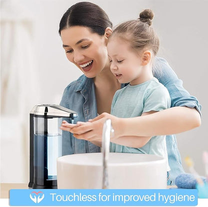 Secura 17oz Automatic Liquid Soap Dispenser, Touchless Battery Operated Hand Soap Dispenser with Adjustable Soap Dispensing Volume Control Dial, Personal Care Dispenser (Brushed Nickel)