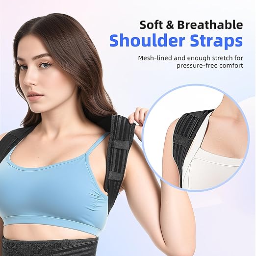 babaka Posture Corrector for Women and Men, Adjustable Full Back Support, Upper and Lower Back Pain Relief, Back Brace, Shoulder Straightener, Scoliosis, Hunchback, Thoracic, Spine Corrector (Small, Waist: 25''-31'')