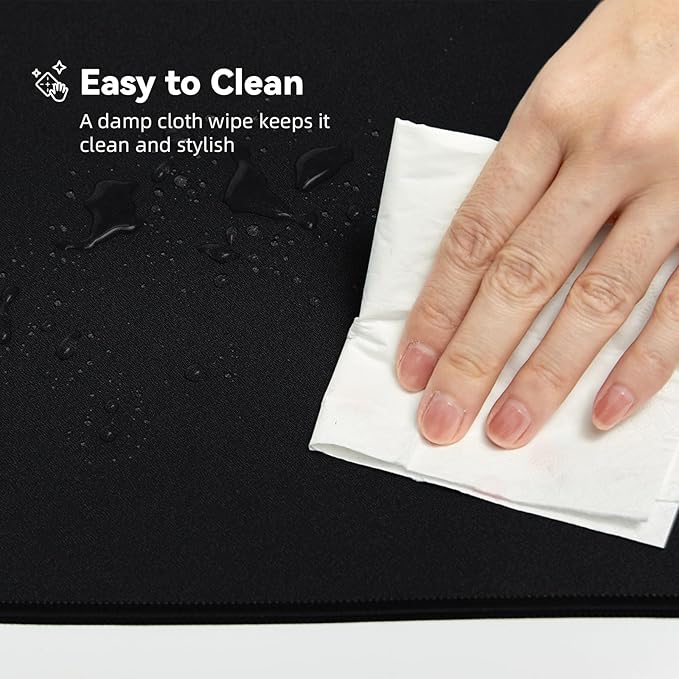 Large Gaming Mouse Pad with Durable Stitched Edges, Non-Slip Rubber Base, Big Computer Keyboard Mouse Mat Desk Pad for Home Office Gaming Work, 27.6''x11.8''x0.12'', Black