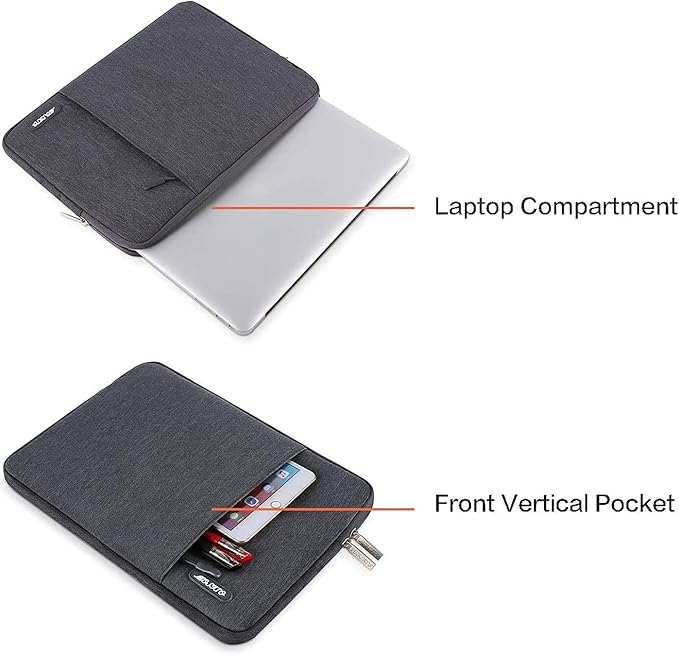 MOSISO Laptop Case 16 inch, 15-15.6 inch Laptop Sleeve Compatible with MacBook Pro 16 M4 M3 M2 M1, HP Acer Dell Lenovo ASUS Notebook, Polyester Vertical Computer Sleeve Bag with Pocket, Space Gray
