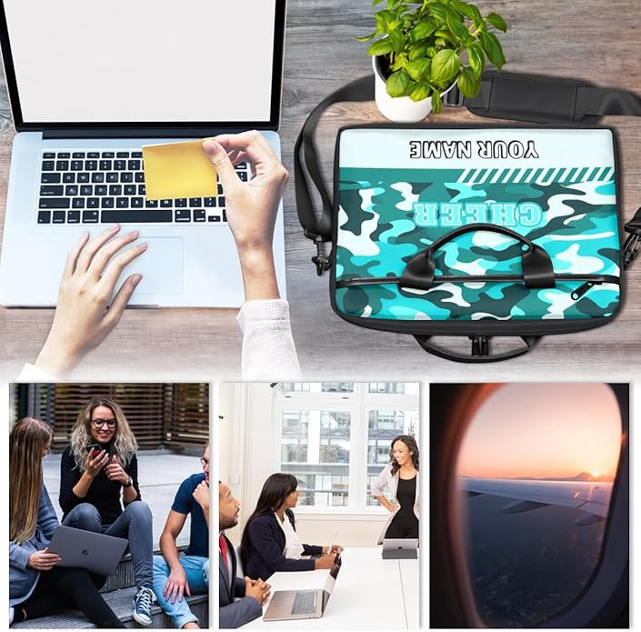 Custom-Laptop-Bag 15 Inch with Name Photo Personalized-Computer-Shoulder-Case Briefcases for Women Men Business