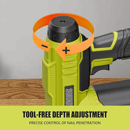 ALLOYPOWER 2 in 1 Cordless Brad Nailer/Electric Stapler with 2.0Ah Battery and Charger,1000pcs Nails and 500pcs Staples Included for Home Improvement & Woodworking