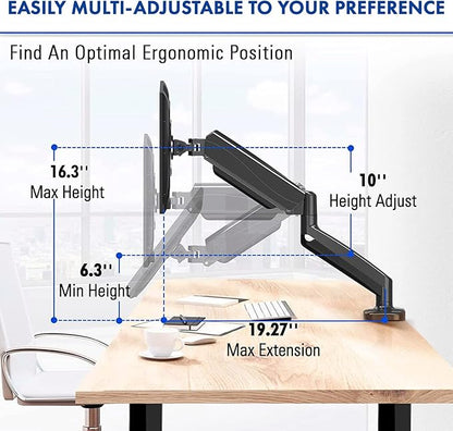 Spring LCD Monitor Arm with USB and Multimedia Ports