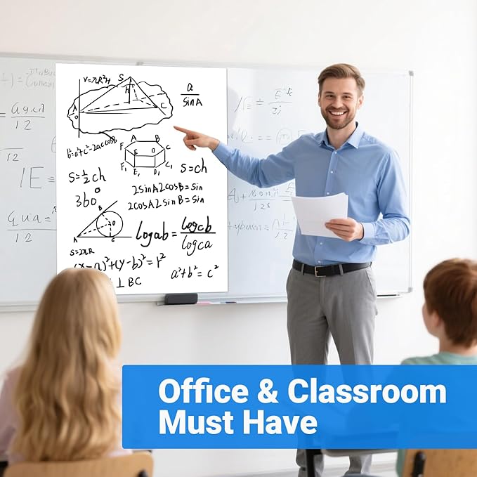 AFMAT Sticky Easel Pads, 20 in x 23 in Flip Chart Paper for Teachers, Super Sticky & Bleed-Resistant, Self-Stick Easel Paper for Office/Classroom/Whiteboard/Wall/Windows, 30 Sheets/Pad, 8 Pads