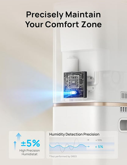 Dreo HM735S 11L Smart Humidifier Large Room 700 ft², 100H Cool Mist Air Humidifiers for Bedroom, Top-Fill Self-Cleaning Tank, 26dB, Auto Mode, Aroma Box, RGB Light, Remote & APP Control, Baby, White