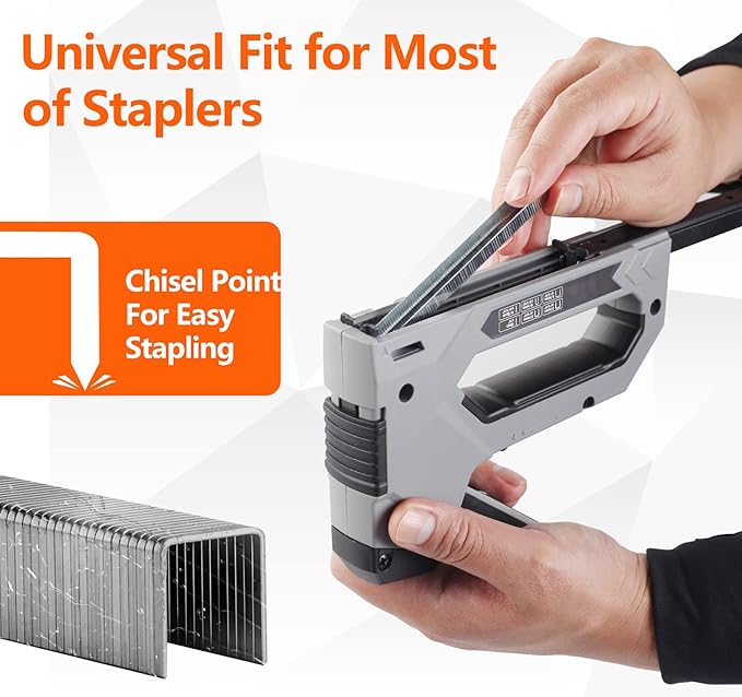 Heavy Duty T50 1/2 inch Length Staples 700-Count, 3/8" Crown 20 Gauge Galvanized, for Pneumatic, Electric, manual T50 Stapler Gun