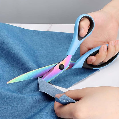 8.5" Scissors Bulk Set of 12-Pack, Sharp Scissors all Purpose Heavy Duty, Non-Stick and Titanium Coating Blade, Multipurpose Shears for Office Home School Sewing Fabric DIY Craft Supplies