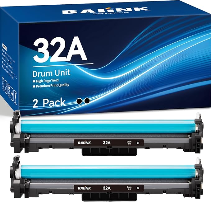 Compatible Drum Unit Replacement for HP 32A CF232A Drum Compatible for HP Pro M148dw M203dw M227fdw M118dw M148fdw M227fdn Printer (Black, 2-Pack)