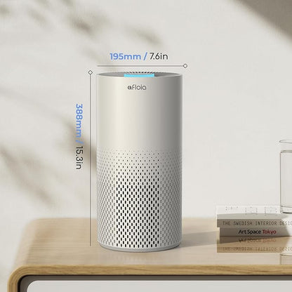 Afloia Air Purifier for Home Bedroom Large Room Up to 1076 Ft², 3-Stage Filter Air Purifiers for Bedroom, Remove Dander Pets Hair Pollen Mold Smoke, 7 Colors Light, Kilo Grey