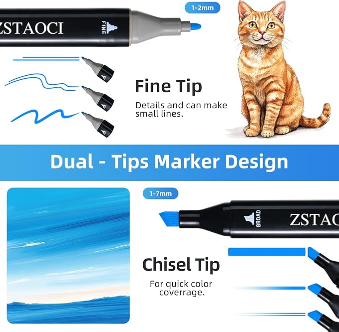 204 Colors Alcohol Markers, Art Markers for Kids Adults Artists Coloring Book Painting Sketching, Dual Tip Drawing Marker Set Perfect for Boys Girls Students Gift (204)