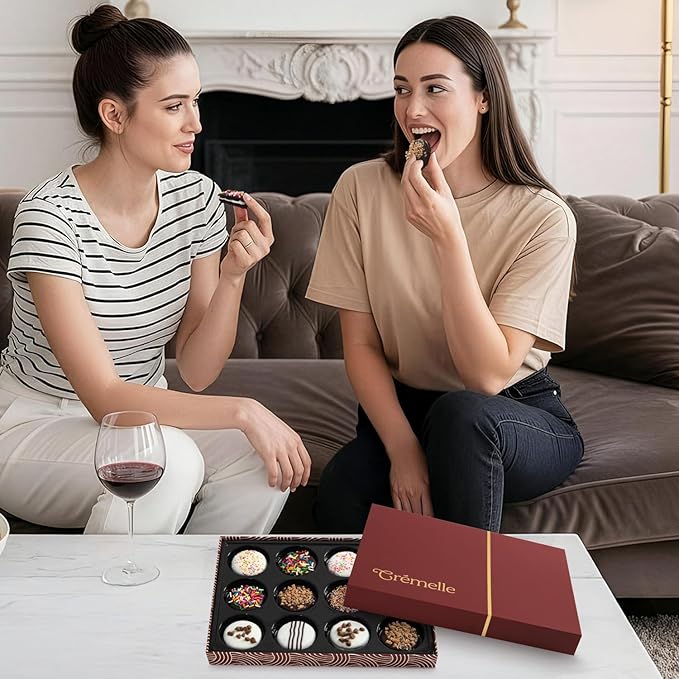Cremelle Gourmet Cookies Gift Box, 12 Pieces of Food Gifts Cookies, Ideal Chocolate Candy Gift Box for Friends, Colleagues and Loved Ones, Perfect Fancy Cookie for Holidays and Celebrations