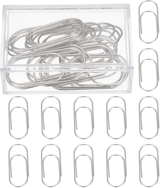 PATIKIL 20 Pcs Paper Clip, 2inch Non-Skid Metal Paper Clamp Clips Large for Office Supplies Craft Scrapbook Document Note Sorting, Electroplating, Black