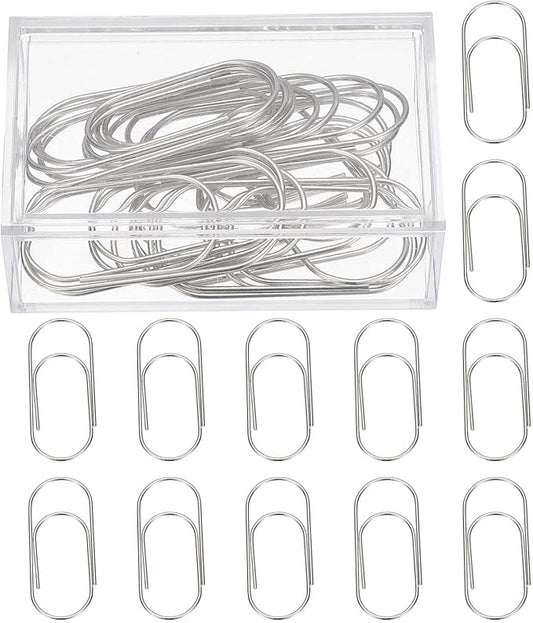 PATIKIL 20 Pcs Paper Clip, 2inch Non-Skid Metal Paper Clamp Clips Large for Office Supplies Craft Scrapbook Document Note Sorting, Electroplating, Black