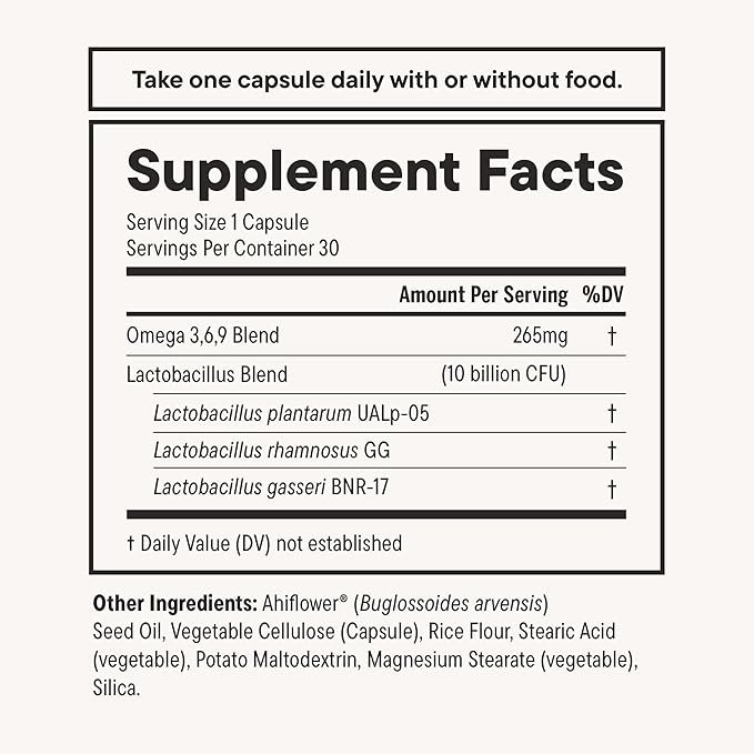Daily Nouri Weight Support Probiotic for Women & Men | Supports Healthy Weight Management, Metabolism, Digestion & Gut Health | 3 Clinically Studied Strains + Vegan Omega Oil | 30-Day Supply