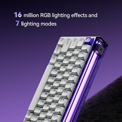 MelGeek MADE68 Pro Wired Keyboard, Hall Effect Magnetic Switch Gaming Keyboard, 65% Compact Rapid Trigger, Hot-Swappable, RGB Snap Tap & Adjustable Actuation, Online HIVE Custom (Purple)