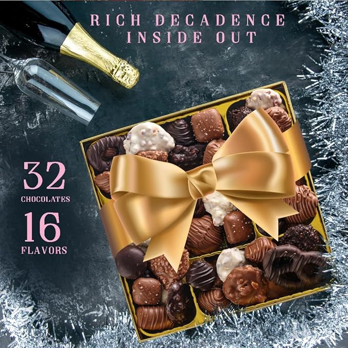 Gourmet Chocolate Gift Box | Assorted Chocolates Variety Snack Basket, Food Arrangement Platter, Birthday Present, Holiday, Corporate Parties, Sympathy, Candy Gifting Idea, Him, Her, Men Women, Family