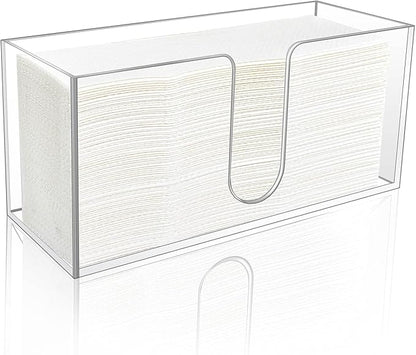 1Pack Acrylic Countertop Paper Towel Holder, Paper Towel Dispenser Countertop/Acrylic Napkin Holder(5mm Acrylic) C-fold or MultiFold Trifold Paper Towels for Bathroom, Kitchen,Restaurant (1)