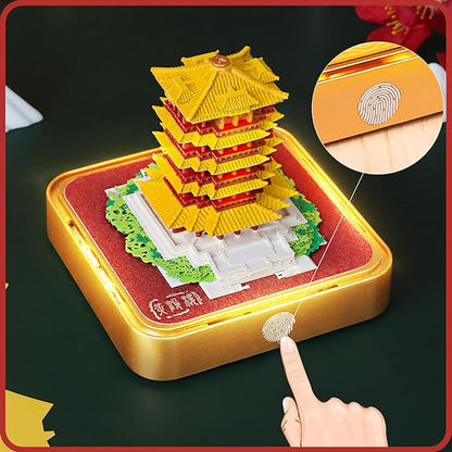 3D Time Piece Calendar 2026 DIY Calendars Tear Away Carving Art 3D Memo Pad Calendar With LED Lights sculpture artsy pads calendar notepad for Desktop Decor-Yellow Crane Tower