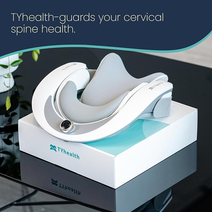 TYhealth Neck Traction Device: FDA-Cleared Electric Cervical Traction Device for Neck Pain Relief, Posture Correction & Muscle Relaxation | Neck Size: 12-16 inch