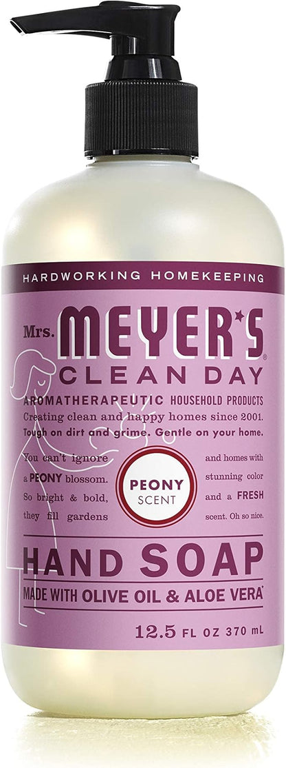 Mrs. MEYER'S New 6 Scent Variety Pack, 1 Peony, 1 Geranium, 1 Honeysuckle, 1 Basil, 1 Lavender, 1 Lemon Verbena, 6 CT