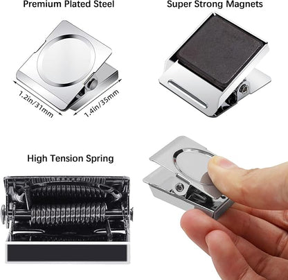Strong Magnet Clips 1.2 Inch - 12 Packs Heavy Duty Metal Magnetic Clips for Refrigerator, Magnetic Clip for Whiteboard, Picture, Office Magnets, Magnets Clipboard for White Boards