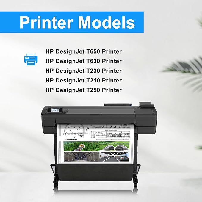 LCL 712 712XL Ink Cartridges High Yield Replacement for HP 712 712XL 712 XL for DesignJet T650 T630 T250 T230 T210 Studio Plotter Printer (4 Pack, 80-ML Black, 29-ML Cyan/Magenta/Yellow)