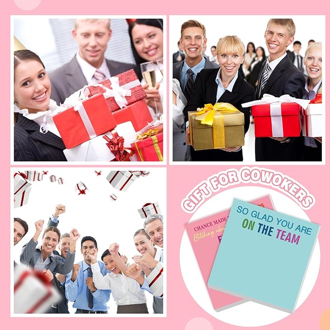 Yinder 24 Pcs Inspirational Sticky Notes Christmas Stocking Stuffers Motivational Sticky Notes Pad Employee Appreciation Gift Bulk for Teacher Nurse Coworker Office 3 x 3'' (Thank You,Bright)