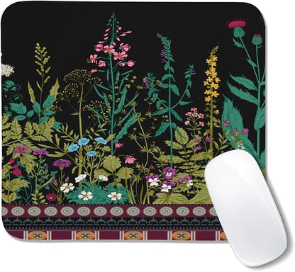 Flowers & Plants Patterns Desk Mat, Large Gaming Mouse Pad Non-Slip Rubber Base with Stitched Edges, Waterproof Protection for PC Laptop Home Office Desk Decor (12.5x10.5in)