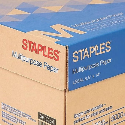 STAPLES Multipurpose Paper, 8 1/2 inch x 14 inch, Case