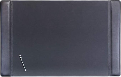 Dacasso Black Leather 38" x 24" Side-Rail Desk Pad