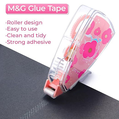 M&G 6 Pack Double Sided Glue Tape Roller, 48M/157 FT Scrapbook Tape Supplies, Glue Tape Double-Sided Adhesive Tape Runner for Scrapbooking School Office Home Journaling Supplies