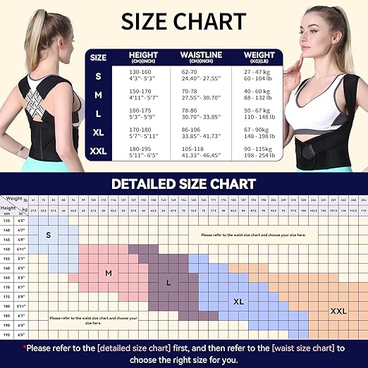 Posture Corrector for Women and Men,Adjustable Shoulder Straightener,Back Support Brace,Upper Spine scoliosis, hunchback Black Medium