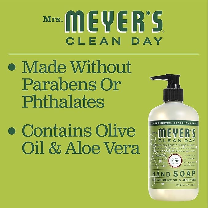 MRS. MEYER'S CLEAN DAY Hand Soap, Made with Essential Oils, Biodegradable Formula, Limited Edition Iowa Pine, 12.5 Fl. Oz - Pack of 3
