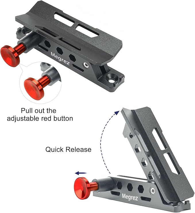 MEGREZ Adjustable Fire Extinguisher Mount Holder, Aluminum Quick Release Fire Extinguisher Holder with 8 Clamps, Compatible with Jeep Wrangler UTV Polaris RZR, Grey