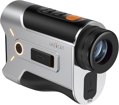 LAZYCAT Golf Rangefinder with Slope, 1200 Yards Laser Range Finder Golfing Dimmable, 7X Magnification, Flag Lock Vibration, Measure Speed, Rechargeable with Magnet