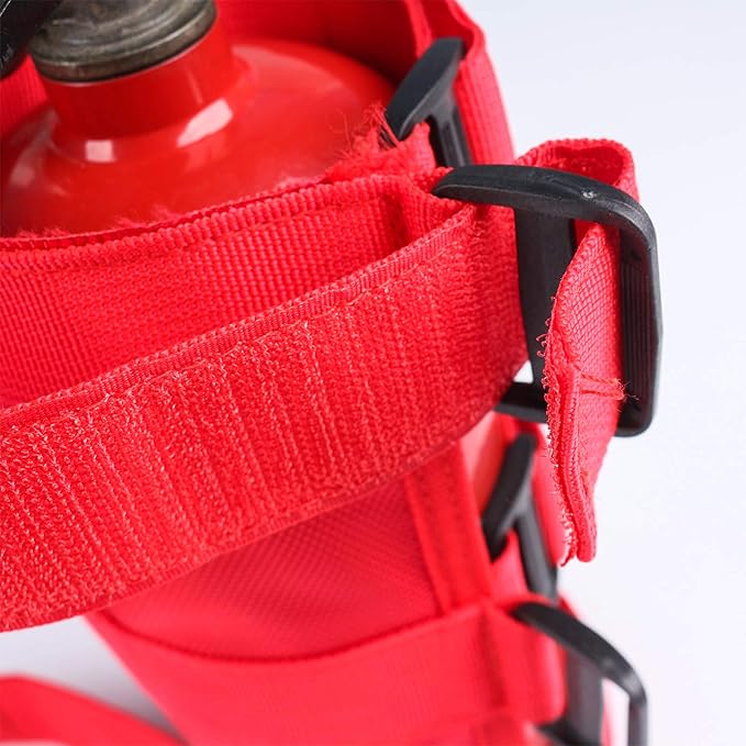 Universal Fire Extinguisher Straps Adjustable Roll Bar Mount 3 lb Fire Extinguisher Holder for Boat Wrangler Car Truck UTV Vehicles Roll Cage Interior Accessories Home Office,Red Strap Only