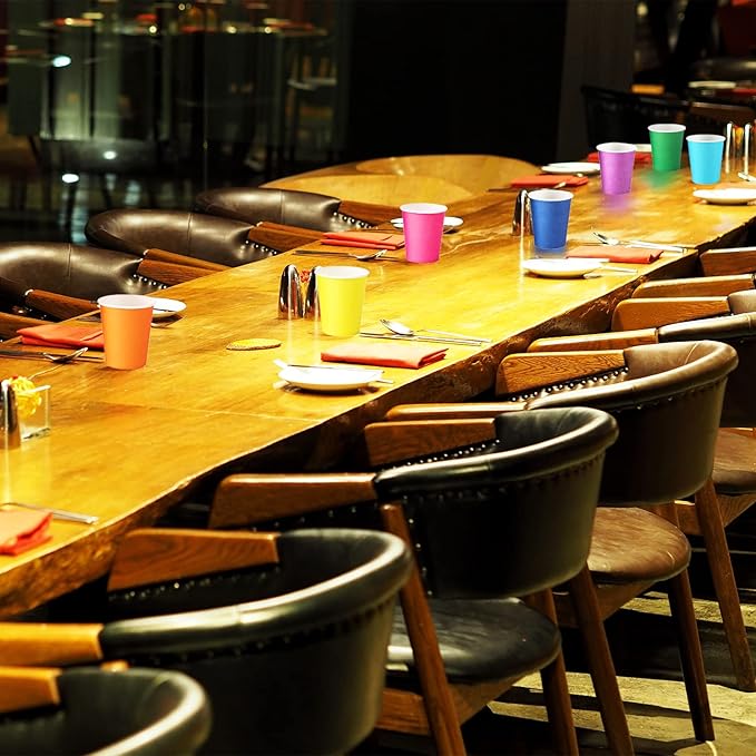 120pcs 12 Color DIY Paper Cups, Multicolor Paper Cups For Wedding Party Picnic BBQ Travel and Event (8 Ounce,120 Count)