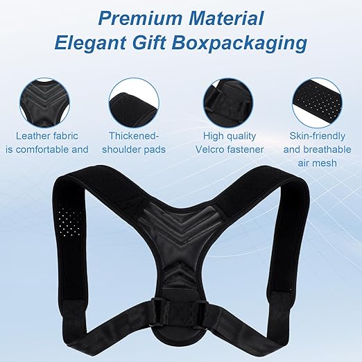 Posture Corrector for Women, Adjustable Back Brace Spine Corrector, Breathable Shoulder Straightener for Posture Support, Relieve Shoulder, Neck & Back Pain