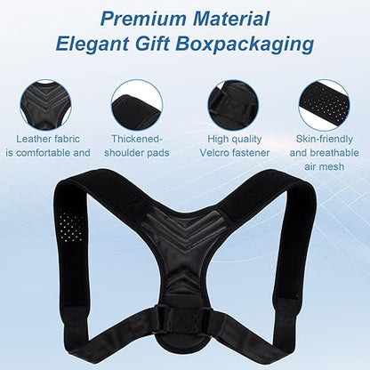 Posture Corrector for Women, Adjustable Back Brace Spine Corrector, Breathable Shoulder Straightener for Posture Support, Relieve Shoulder, Neck & Back Pain