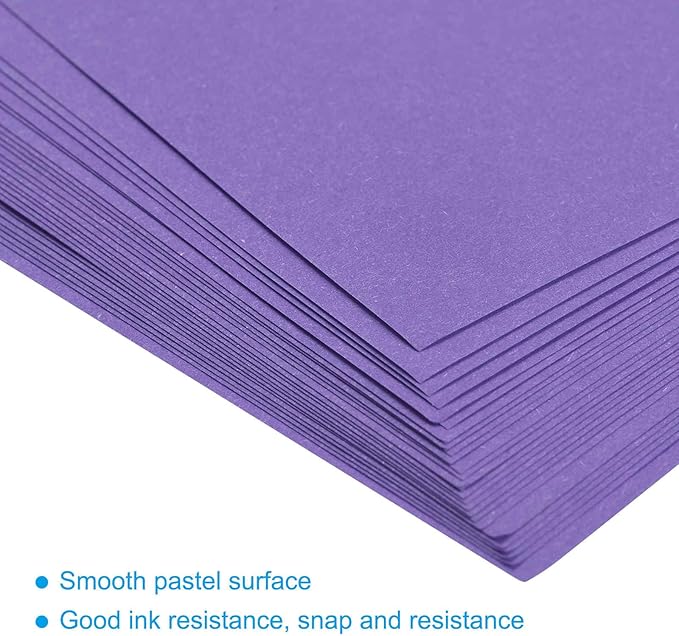 MECCANIXITY 50 Sheets Colored Copy Paper 8.3 x 5.8 Inch Printer Paper 80gsm Dark Purple for Office Printing, Document Copying, Invitations, Forms, Art Projects