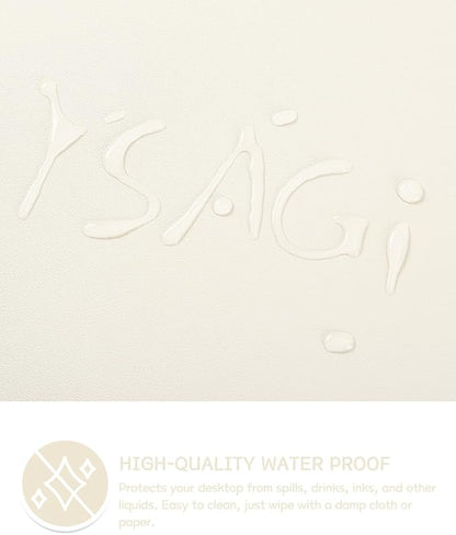 YSAGi Non-Slip Leather Desk Pad, Desk Matt for Desktop, Waterproof Laptop Computer Keyboard Mat, Table Protector Blotter Mat, Large Mouse Pad for Office/Work/Home/Decor(Cream, 23.6" x 13.7")