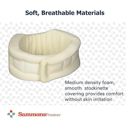Sammons Preston Universal Contour Cervical Brace,Adjustable Hook and Loop Closure,For Neck Strain,Injury,or Post-Op Surgery,Relieves Neck Pain and Spine Pressure,Cream Color,2” High,(Pack of 2)