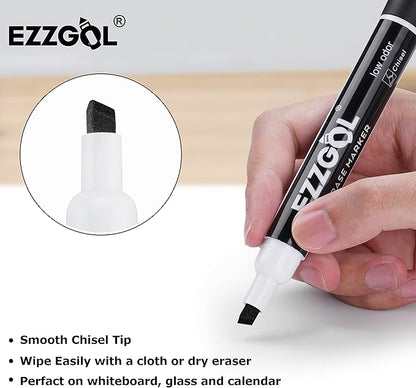 Dry Erase Markers Bulk, 72 Pack, 12 Colors Whiteboard Markers, Chisel Tip Dry Erase Markers Perfect for Writing on Dry Erase Whiteboard Mirror Glass for School, Office or Home