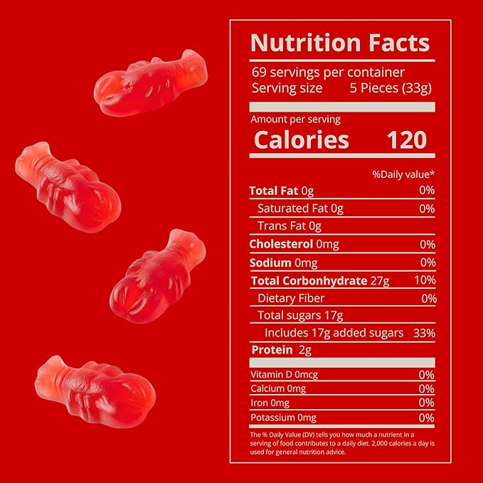 Kervan Candy Bebeto Red Lobster Gummies - Fruity, Soft & Sweet Gummy Candy Bulk for Kids, Gift Snacks and Parties - Big Party Size Bag Red Lobsters (5 lbs)