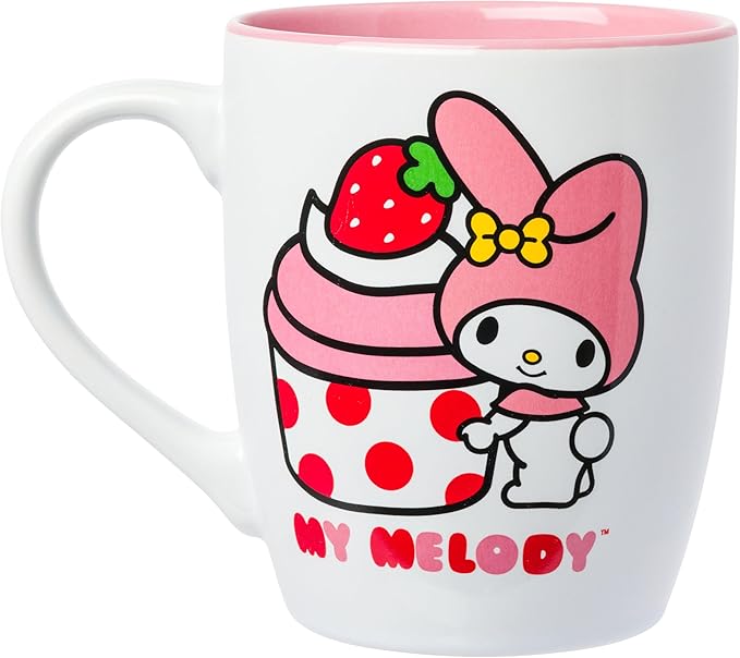 Silver Buffalo Sanrio Hello Kitty and Friends Jumbo Curved Ceramic Mug Featuring My Melody, 25 Ounces