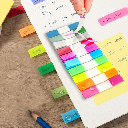 Sticky Tabs, 1000Pcs Transparent Pop Up Writable Colored Book Index Tab, Colorful Repositionable Page Markers Book Tabs for Books and Classify Files, Reading Notes, Teacher Supplies