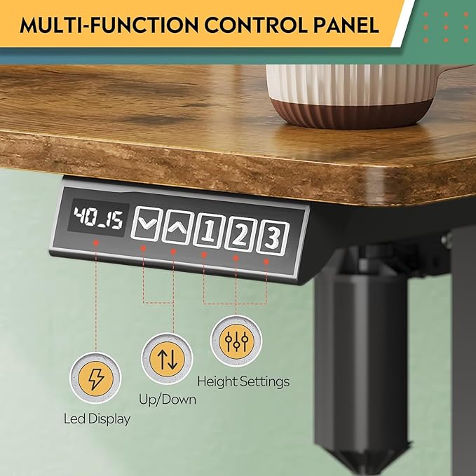 DEVAISE 48×24 Inch Electric Standing Desk with Drawers, Computer Desk with 3 Adjustable Height, Storage Shelf, Built-in 2 AC + 2 USB Outlets and Memory Preset, Sit to Stand Desk for Home Office, White