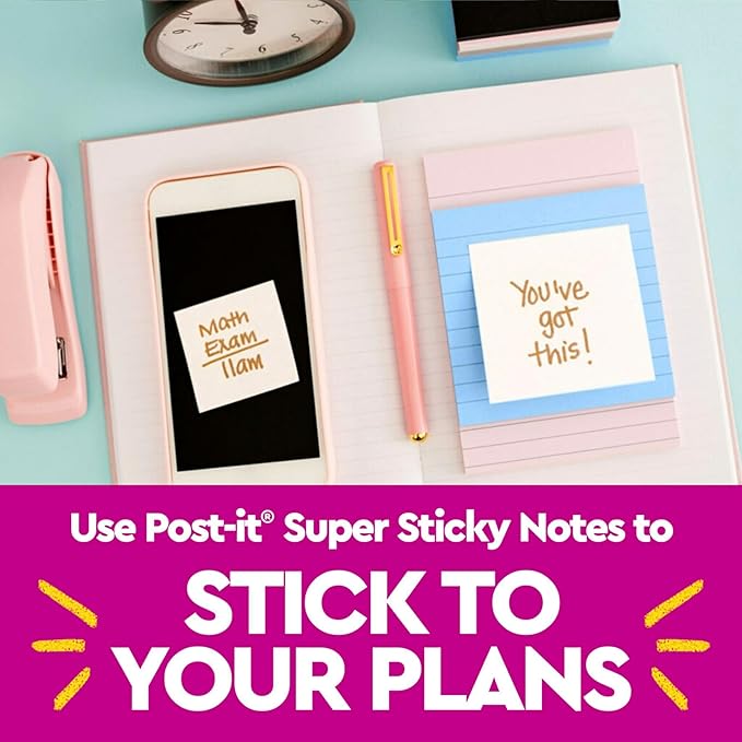Post-it Super Sticky Lined Notes 4 in x 6 in, Simply Serene 3 Pads/Pack, 90 Sheets/Pad 100% PEFC, SGSCH-PEFC-COC-110078